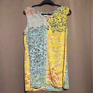 CAbi multi-print sleeveless blouse.  Size M.
